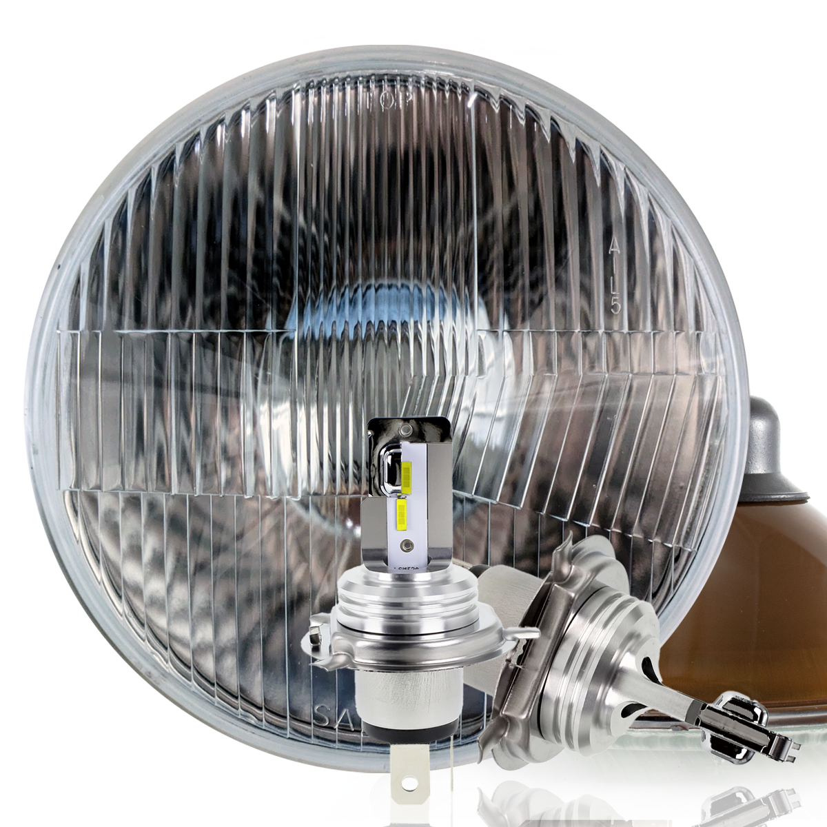 LED Headlight H4 Base 6V 30 LED Bulb High and Low Beam